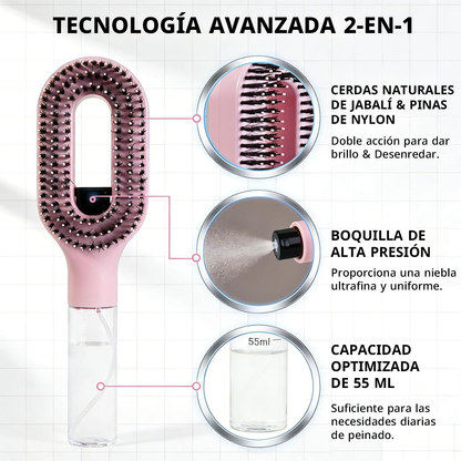 Paxoran HydraMist™  Cepillo Pulverizador Antifrizz 2 en 1