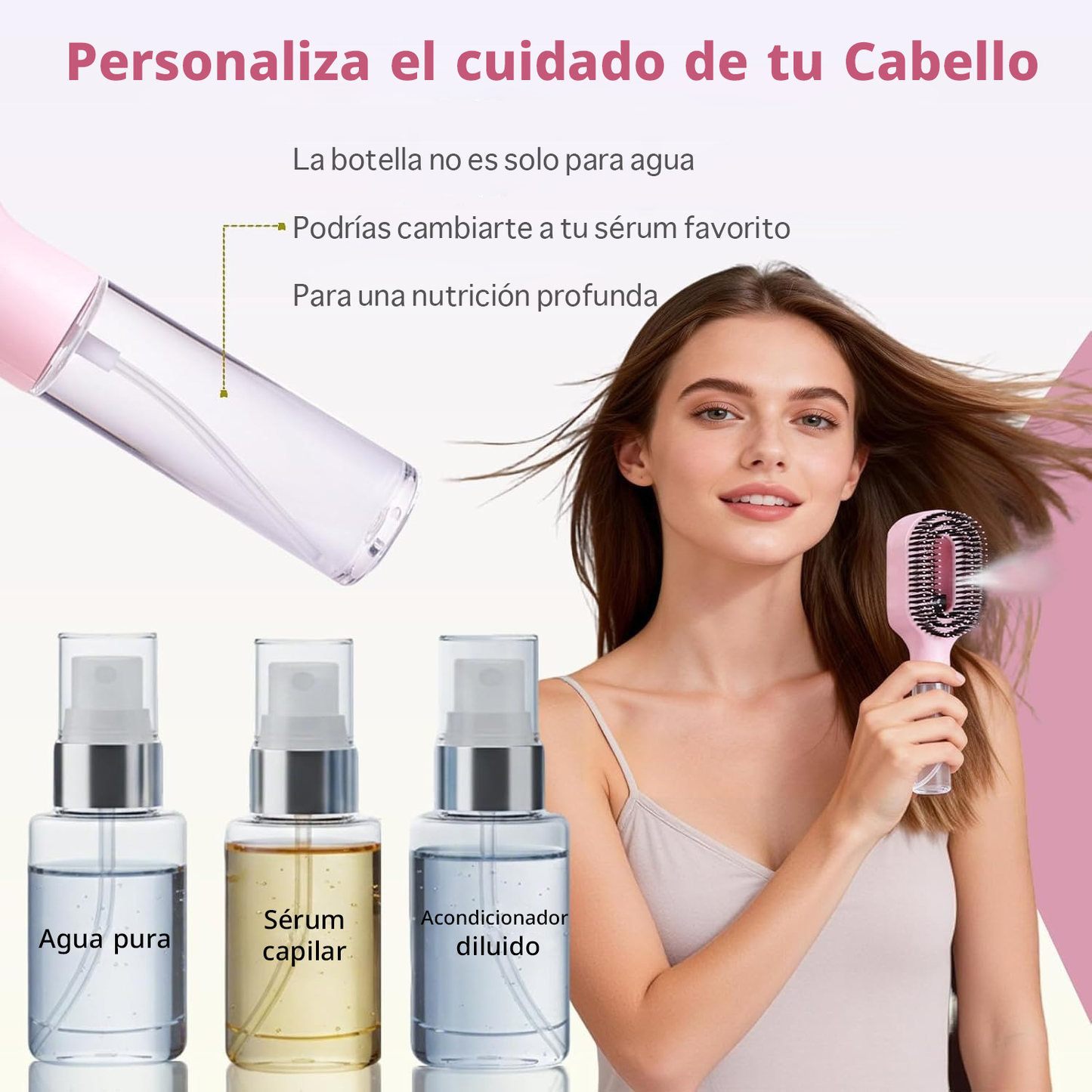 Paxoran HydraMist™  Cepillo Pulverizador Antifrizz 2 en 1