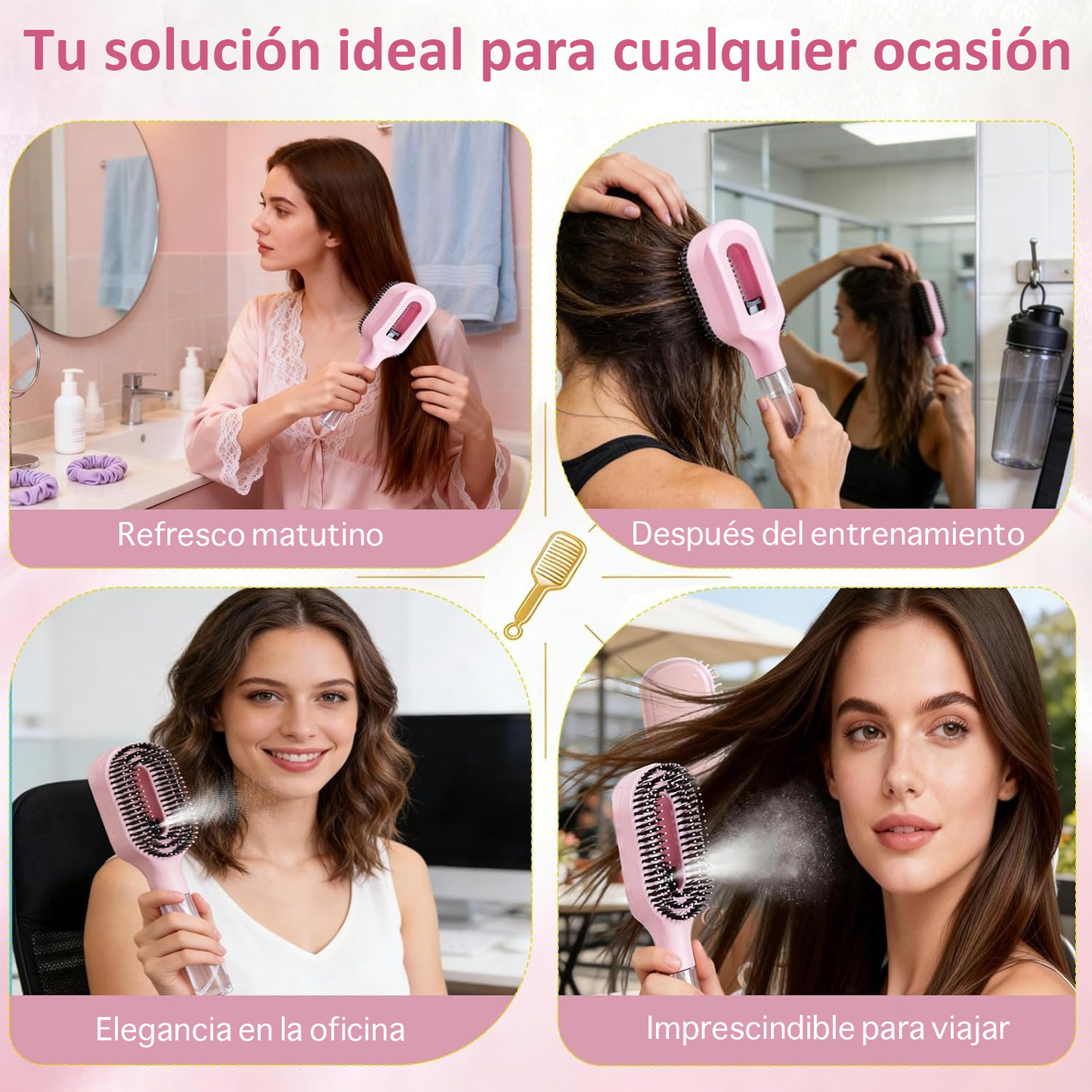 Paxoran HydraMist™  Cepillo Pulverizador Antifrizz 2 en 1